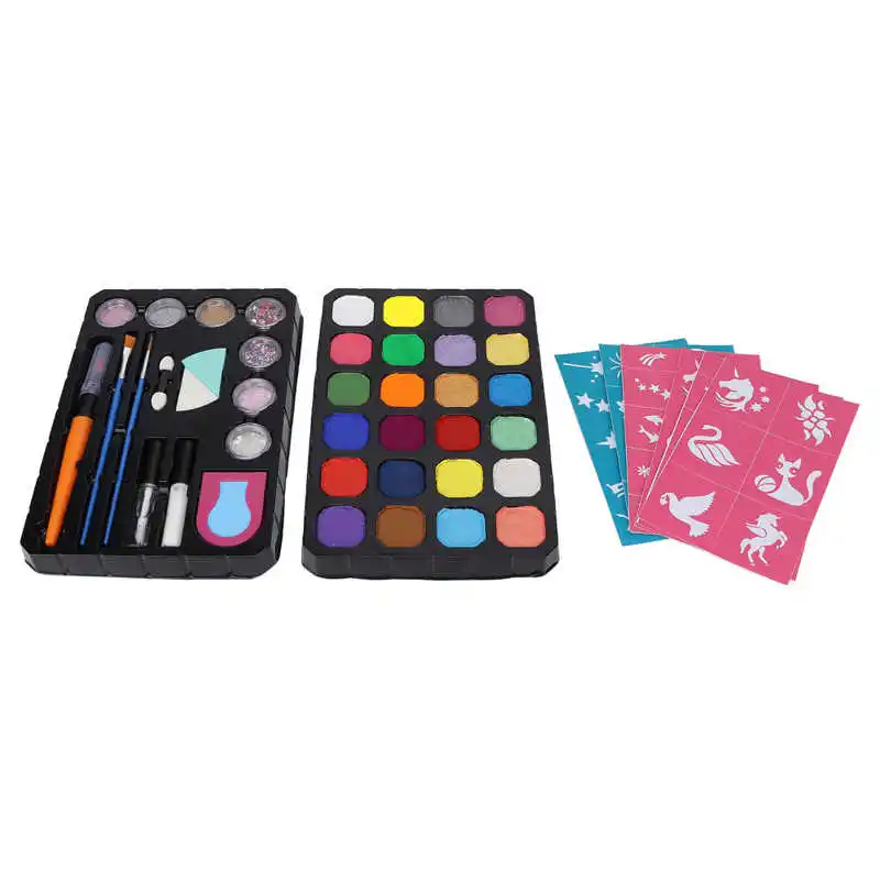 Face Body Makeup Paint Face Painting Palette Sequins Glitter Powder with Sponge for Halloween for Eye Shadow
Face Body Makeup Paint Face Painting Palette Sequins Glitter Powder with Sponge for Halloween for Eye Shadow