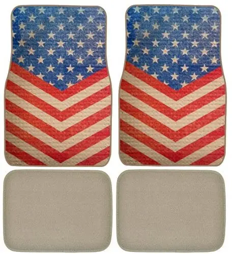 US America Flag Custom Designed Car Truck SUV Universal-fit Front & Rear Seat Carpet Captain Style Floor Mats - 4pc
US America Flag Custom Designed Car Truck SUV Universal-fit Front & Rear Seat Carpet Captain Style Floor Mats - 4pc