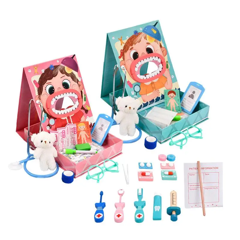 Wooden Dentist Play Set Baby Medical Kit Kids Doctor Set Doctor Nurse Simulation Dentist Set Play House Medical Toys Games
Wooden Dentist Play Set Baby Medical Kit Kids Doctor Set Doctor Nurse Simulation Dentist Set Play House Medical Toys Games