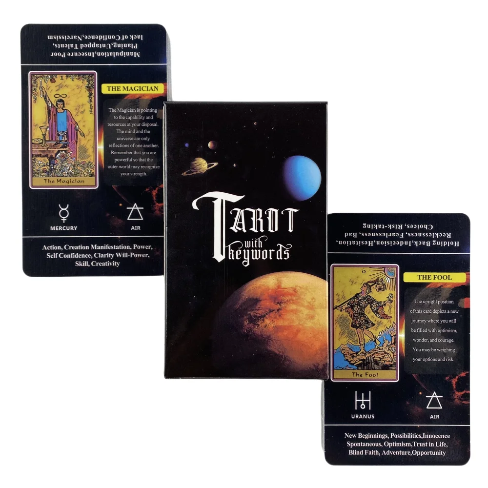 

Tarot Cards With Keywords Of Rider Study For Beginners With Meanings On The Reversed Chakra Planet Zodiac Divination Board Games
