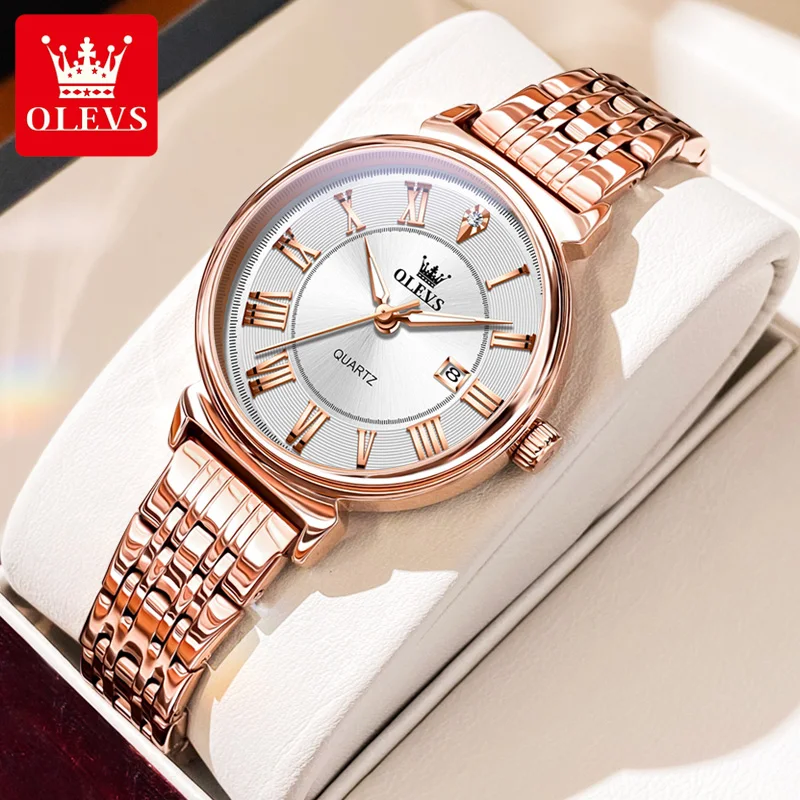 

OLEVS Luxury Brand Watch for Women Elegant Bracelet Rose Gold Waterproof Fashion Elegant Quartz Women's Wristwatch Reloj mujer