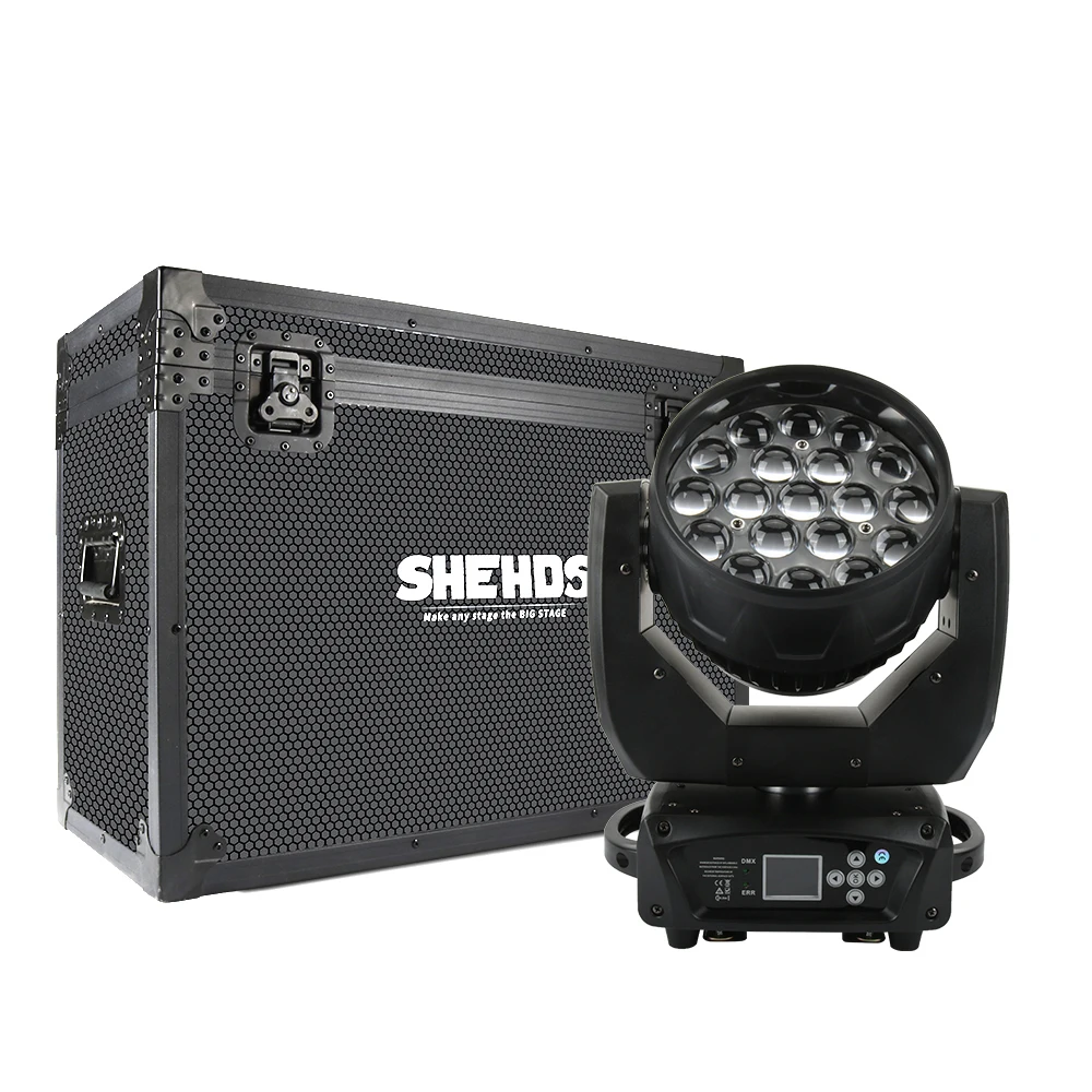 

SHEHDS LED Beam+Wash 19x15W RGBW Zoom Lighting For Professional Stage Performances Bars Parties Nightclubs DJ&Disco