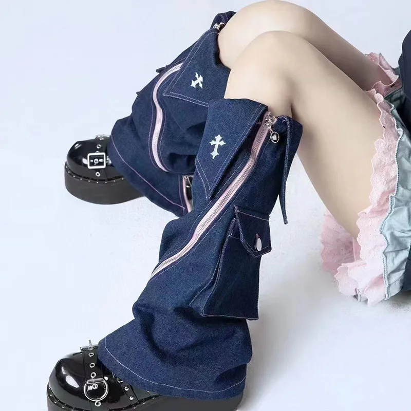 Denim Leg Warmer Y2K Below Knee Leg Warmers Zip Up Mid Tube Socks with Pockets Jk Spice Lolita Kawaii Leg Cover Harajuku 2000s
Denim Leg Warmer Y2K Below Knee Leg Warmers Zip Up Mid Tube Socks with Pockets Jk Spice Lolita Kawaii Leg Cover Harajuku 2000s