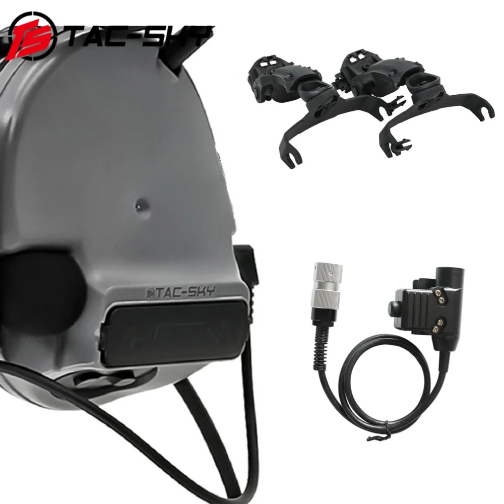 

TS TAC-SKY Civilian version Tactical ARC Rail Helmet Comtac III Headset with 6-Pin PTT Adapter U94 PTT for AN/PRC 152 148