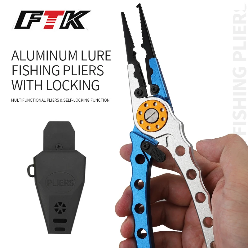 FTK Multifunctional Fishing Pliers Hook Remover Lock/Unlocked Fishing Tool Aluminum Lip Gripper Fishing Tong Line Cutter Scissor
FTK Multifunctional Fishing Pliers Hook Remover Lock/Unlocked Fishing Tool Aluminum Lip Gripper Fishing Tong Line Cutter Scissor