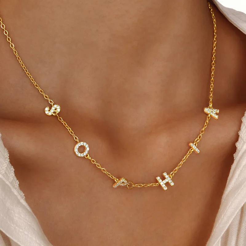 Personalized Name Necklace for Women, Pave Letters Initial Necklaces Charms Custom Jewelry
Personalized Name Necklace for Women, Pave Letters Initial Necklaces Charms Custom Jewelry