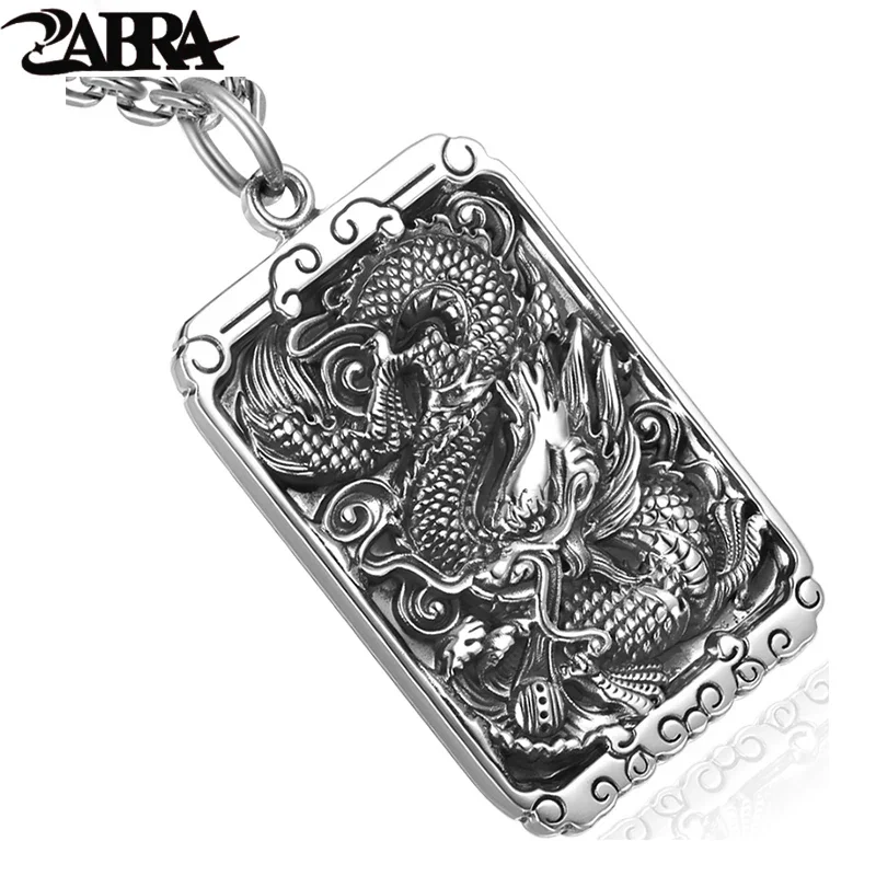 ZABRA 925 Sterling Silver 45*30mm Luxury Dragon Square Pendant Necklace For Men Carved Buddhism letter Vintage Biker Man Jewelry
ZABRA 925 Sterling Silver 45*30mm Luxury Dragon Square Pendant Necklace For Men Carved Buddhism letter Vintage Biker Man Jewelry
