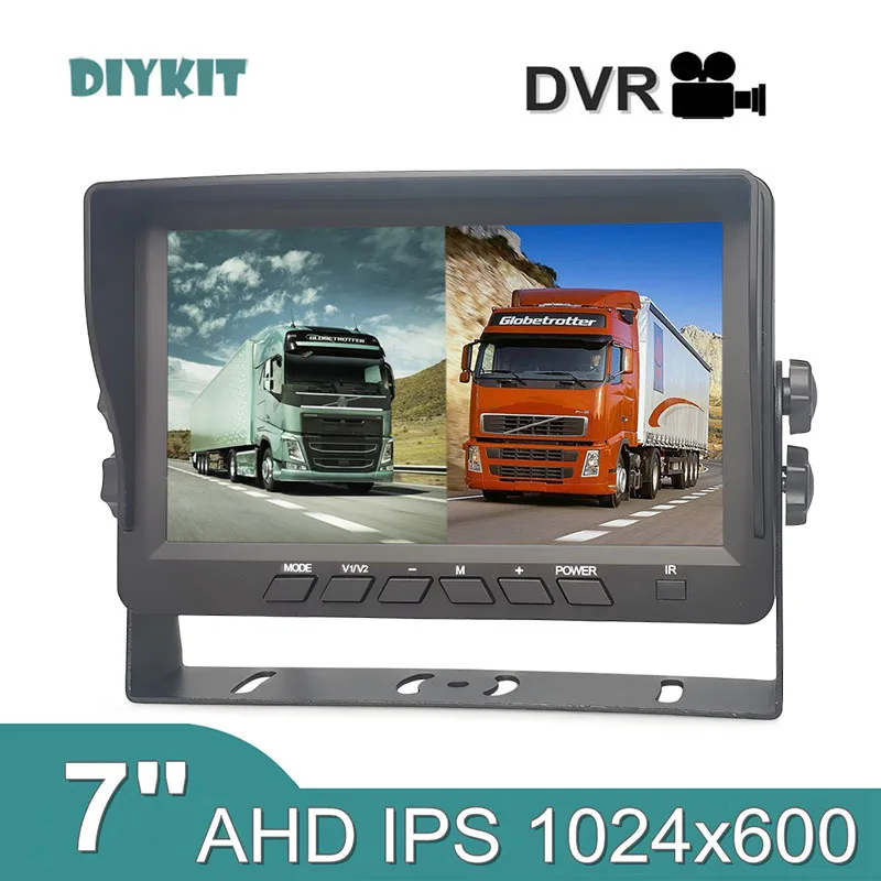 

DIYKIT 7inch AHD IPS 2CH Rear View Car Monitor Support 720P 1080P AHD CVBS Camera Video Recording Diaplay 2 Cameras Image