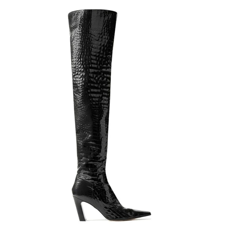 2023 Show Chunky Heels Over The Knee Boots Women's Autumn Winter Leather Square High Heel Boots High Knight Boots 23-63
2023 Show Chunky Heels Over The Knee Boots Women's Autumn Winter Leather Square High Heel Boots High Knight Boots 23-63