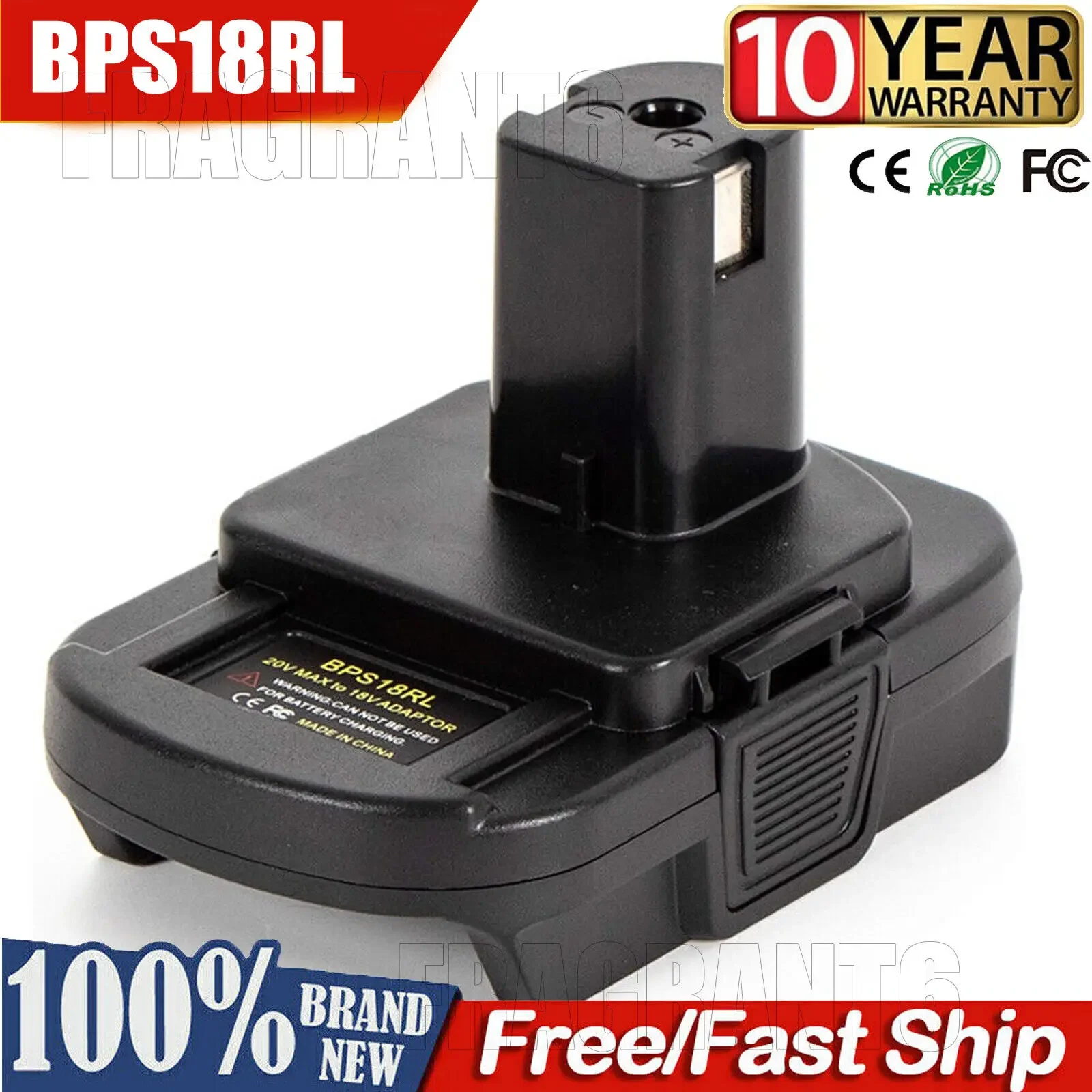 BPS18RL Battery Adapter for Black&Decker for Porter Cable for Stanley 20V Lithium Battery for Ryobi 18V P108 Battery
BPS18RL Battery Adapter for Black&Decker for Porter Cable for Stanley 20V Lithium Battery for Ryobi 18V P108 Battery