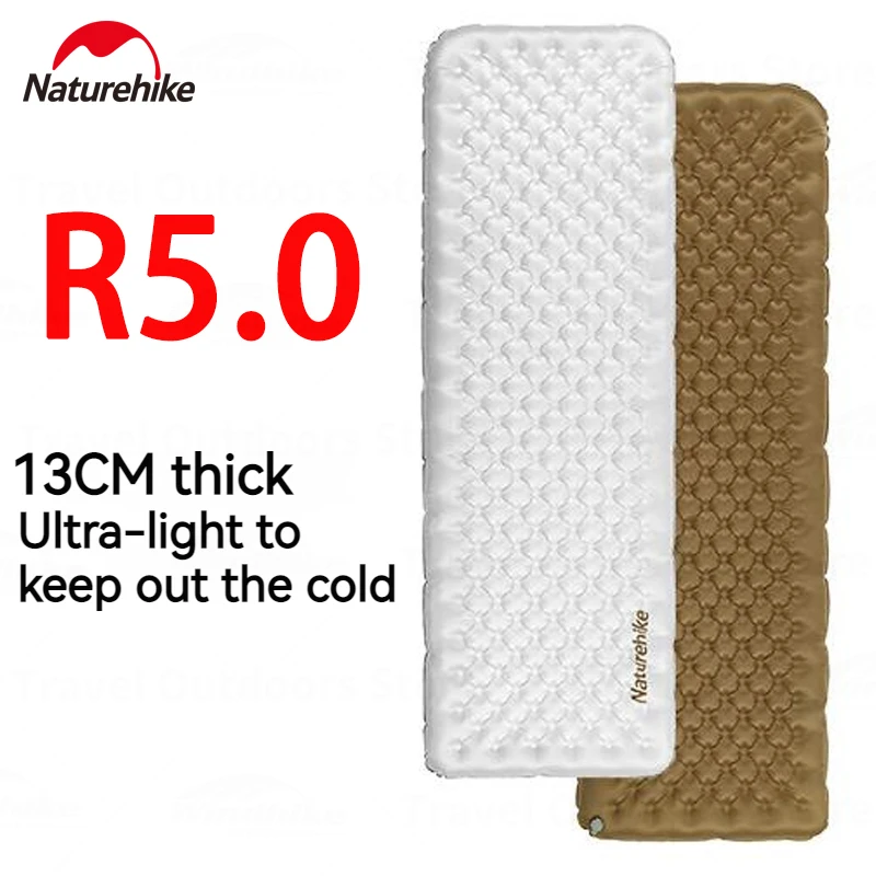 

Naturehike R5.0 Outdoor Ultralight Inflatable Mattress 1 People 20D Portable Camping 13cm Thick Air Matts With Inflatable Bag