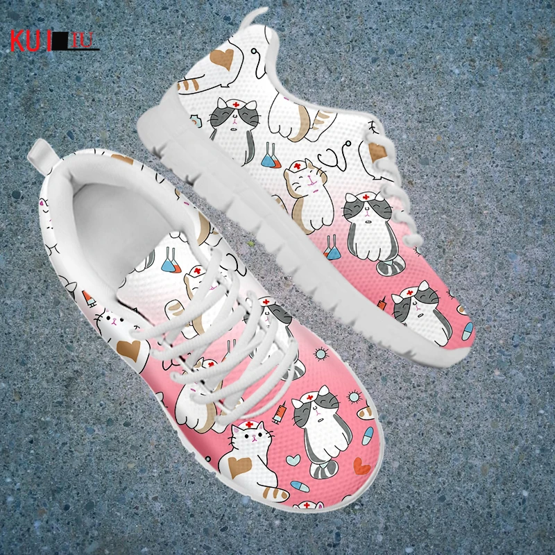 KUILIU Gradient Cartoon Medical Cat Print Women Casual Shoes Nurse Pink Footwear Flats Sport Shoe Ladies Breathable Mesh Sneaker
KUILIU Gradient Cartoon Medical Cat Print Women Casual Shoes Nurse Pink Footwear Flats Sport Shoe Ladies Breathable Mesh Sneaker