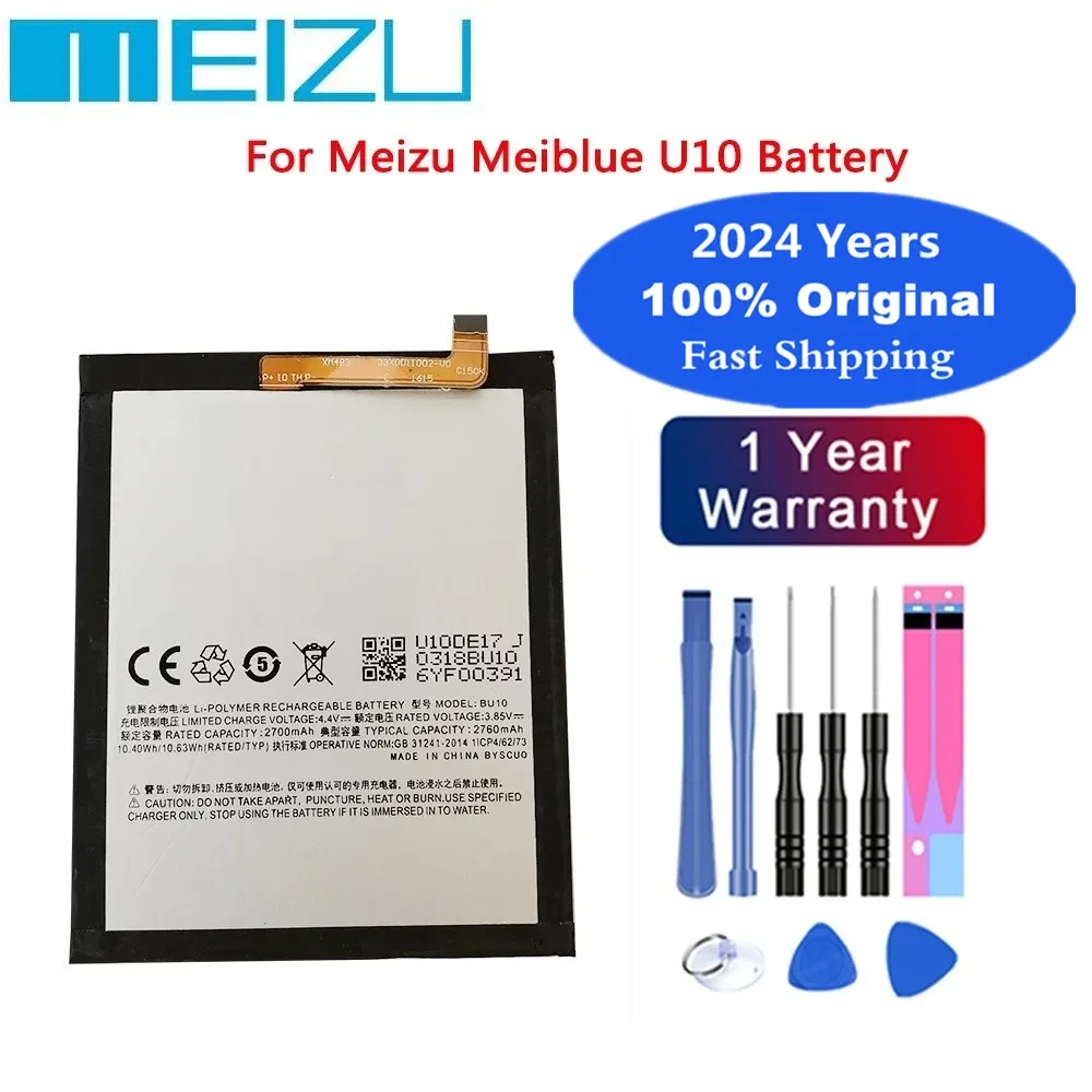 

2024 Years New 100% Original Battery BU10 For MEIZU U10 U680A U680D U680H 2760mAh Phone Battery Bateria In Stock Deliver Fast