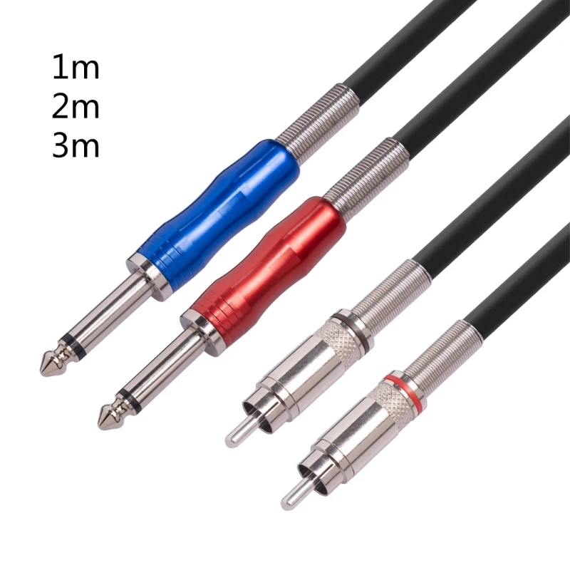 

Mixer Cable Dual RCA Male to Dual 6.35 Male Cord High Elastic Wire