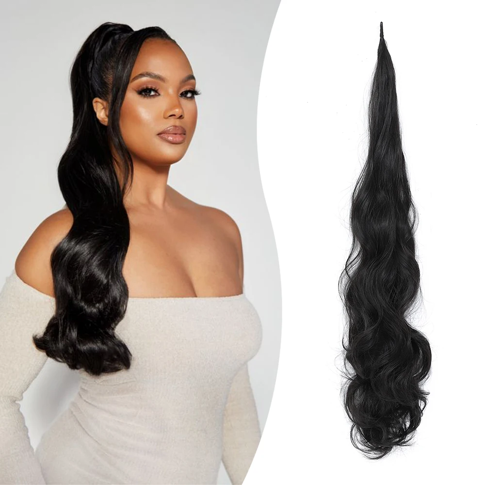 32 Inch Synthetic PonyTail Long Wavy Layered Flexible Wrap Around Fake Pony Tail Hair Extensions Curly Wave Hairpiece for Women
32 Inch Synthetic PonyTail Long Wavy Layered Flexible Wrap Around Fake Pony Tail Hair Extensions Curly Wave Hairpiece for Women