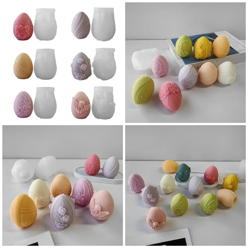 

Easter Eggs Silicone Mold Festive Candles Mould Epoxy Resin Molds for DIY Lover
