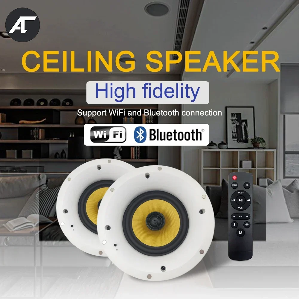2pcs WiFi Bluetooth Coaxial 6.5 inch Ceiling Speaker Home Theater Sound System 40W Loudspeaker with Remote Controller for Hotel
2pcs WiFi Bluetooth Coaxial 6.5 inch Ceiling Speaker Home Theater Sound System 40W Loudspeaker with Remote Controller for Hotel