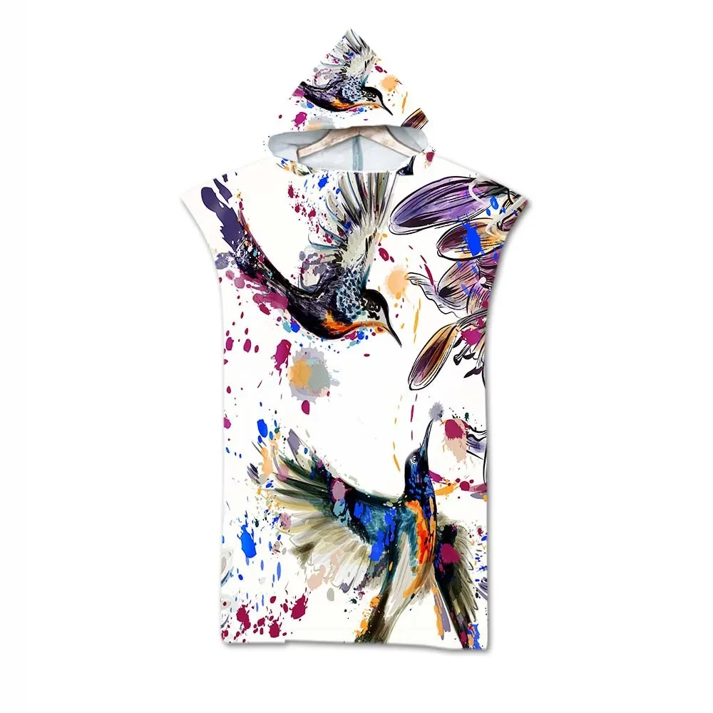 Bird Print Hooded Bath Towels Changing Robe Outdoor Adult Hooded Beach Towel Poncho Bathrobe Towels Woman Men Swimming Cloak
Bird Print Hooded Bath Towels Changing Robe Outdoor Adult Hooded Beach Towel Poncho Bathrobe Towels Woman Men Swimming Cloak