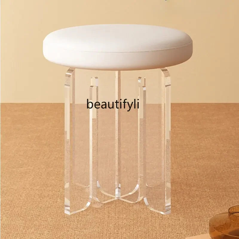 Acrylic Makeup Stool Transparent Nordic Girl round Low Stool Soft Leather Home Bedroom Dressing Chair
Acrylic Makeup Stool Transparent Nordic Girl round Low Stool Soft Leather Home Bedroom Dressing Chair