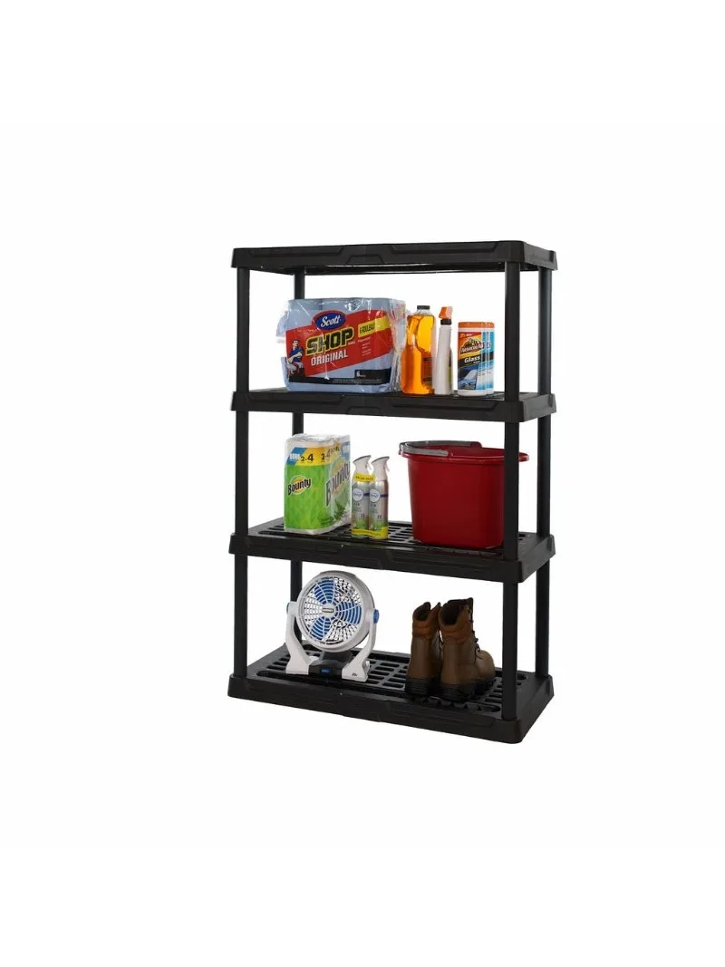 HART 4 Tier 18" x 36"x 53" Ventilated Plastic Storage Shelf Unit, 600 lbs. Capacity, Black
HART 4 Tier 18" x 36"x 53" Ventilated Plastic Storage Shelf Unit, 600 lbs. Capacity, Black
