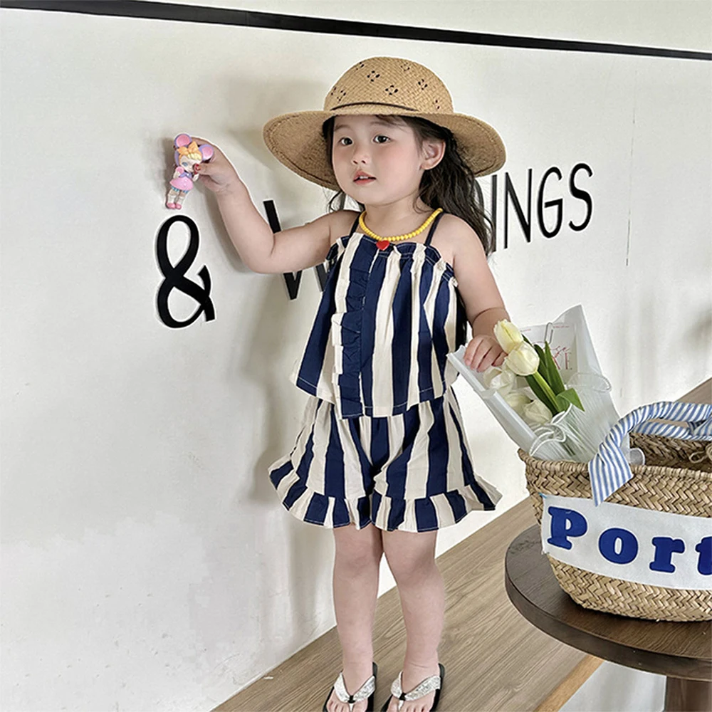 Melario Children Clothing Sets New Fashion Girls Striped Set Korean Summer Suspender Tops + Wide Leg Pants Two Piece Set Outfits
Melario Children Clothing Sets New Fashion Girls Striped Set Korean Summer Suspender Tops + Wide Leg Pants Two Piece Set Outfits