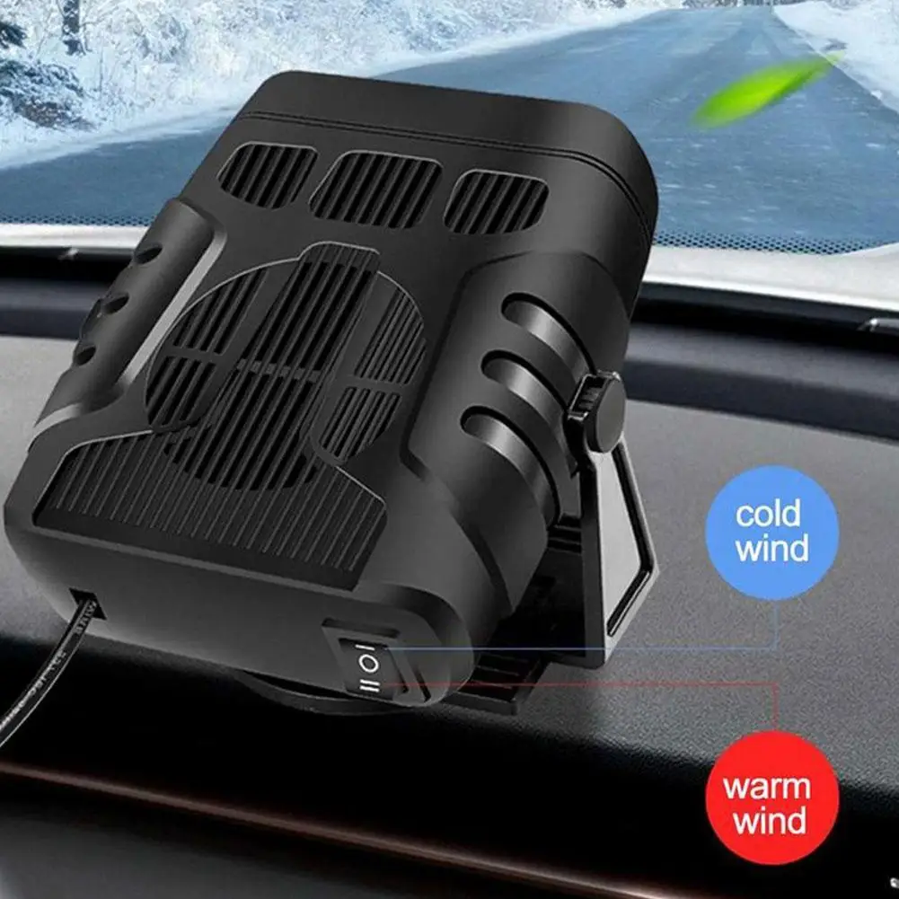 

12V 24V 120W 360 Degree Rotation Portable Truck Air Accessories Heater Fan Car Cooling Windshield Demister Dryer Interior Q0H6