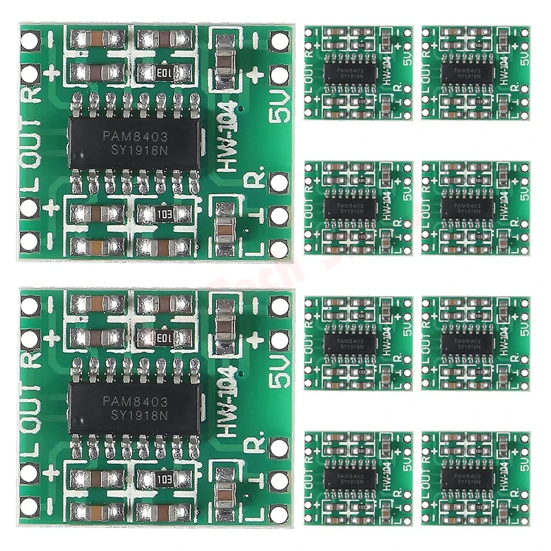 10 PCS Super Mini PAM8403 Module 2X 3W Class D Digital Amplifier Board Amplifier Module Board 2.5-5V Input USB Power Supply
10 PCS Super Mini PAM8403 Module 2X 3W Class D Digital Amplifier Board Amplifier Module Board 2.5-5V Input USB Power Supply