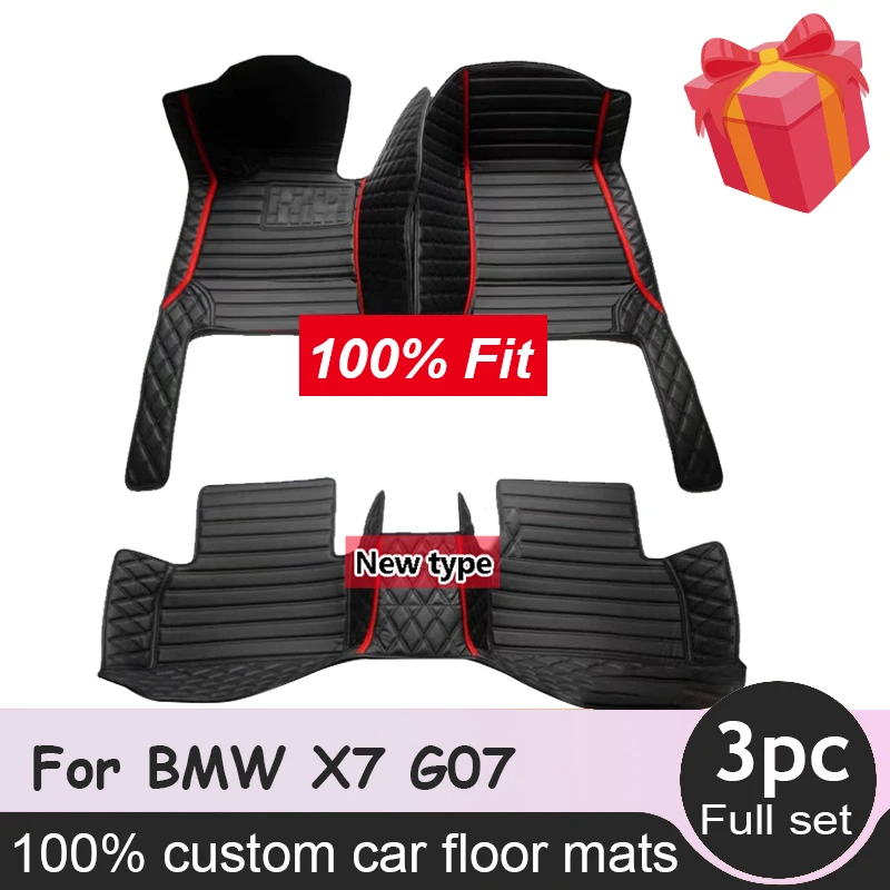 

Car Floor Mats For BMW X7 G07 2018~2023 7seat Leather Pad Luxury Leather Mat Anti Dirty Rug Durable Carpets Car Accessories 2019