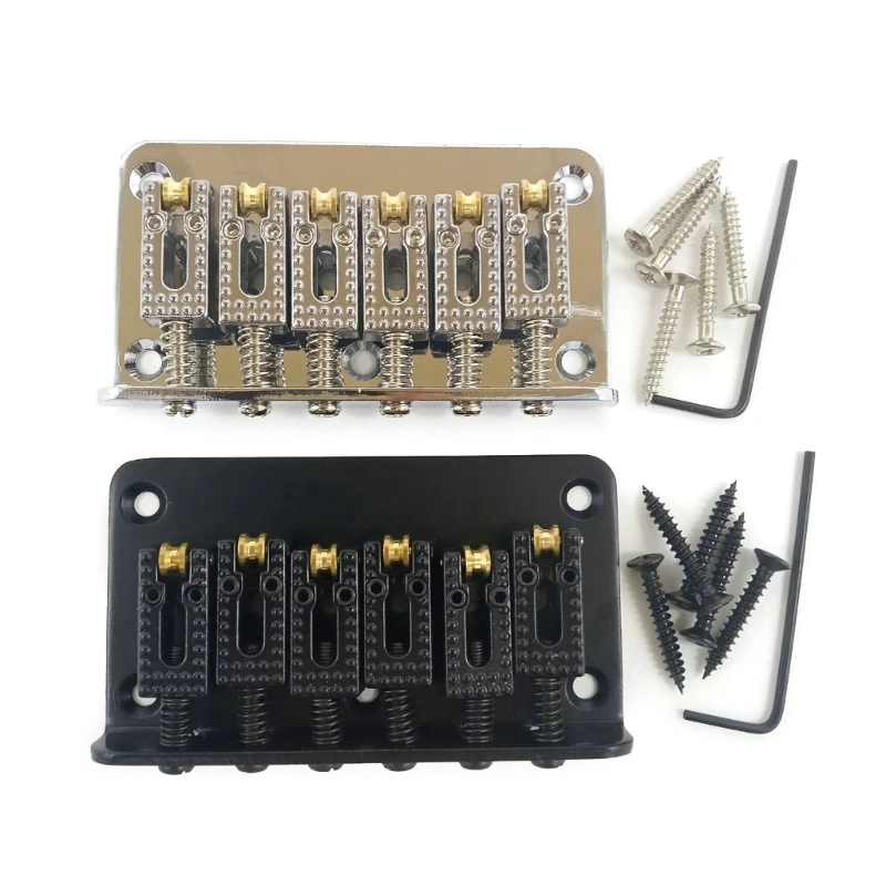

78mm Top Load Tailpiece Guitar Roller Saddle Bridge Hardtail with Screws & Wrench 6 String Guitar Bass Replacement Parts
