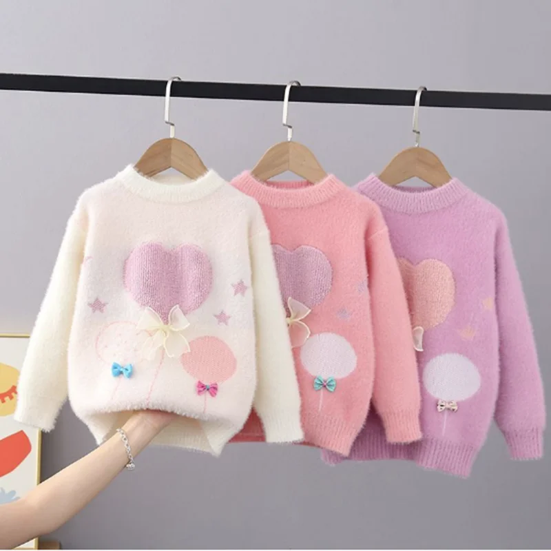

Бархатные свитера для девочек на осень и зиму, детские вязаные свитера для малышей от 3 до 8 лет, детский шерстяной пуловер, свитер, одежда 2023