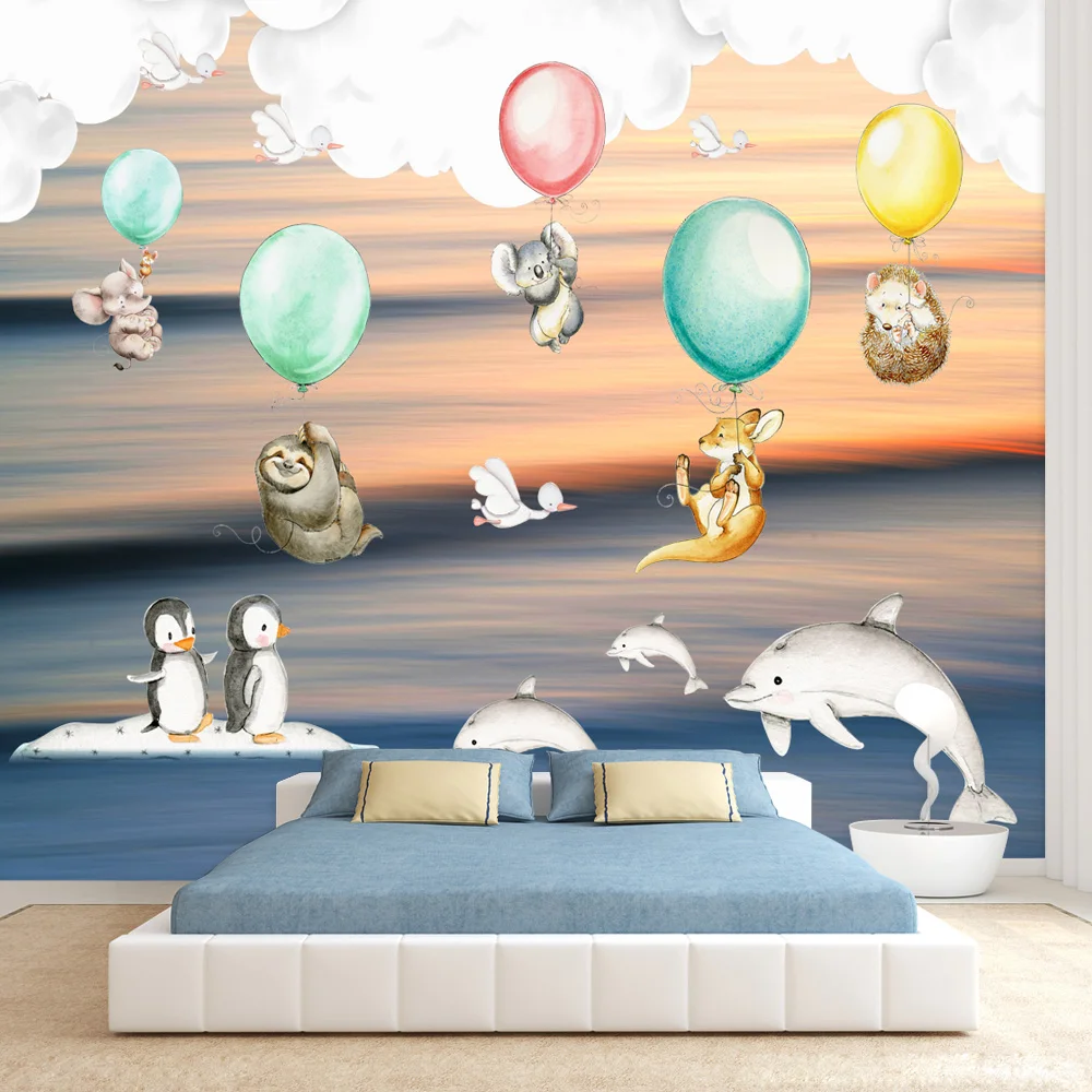 

Peel and Stick Wallpaper Removable Accept for Living Room Decoration Contact Paper Cartoon Animal Wall Papers Home Decor Murals