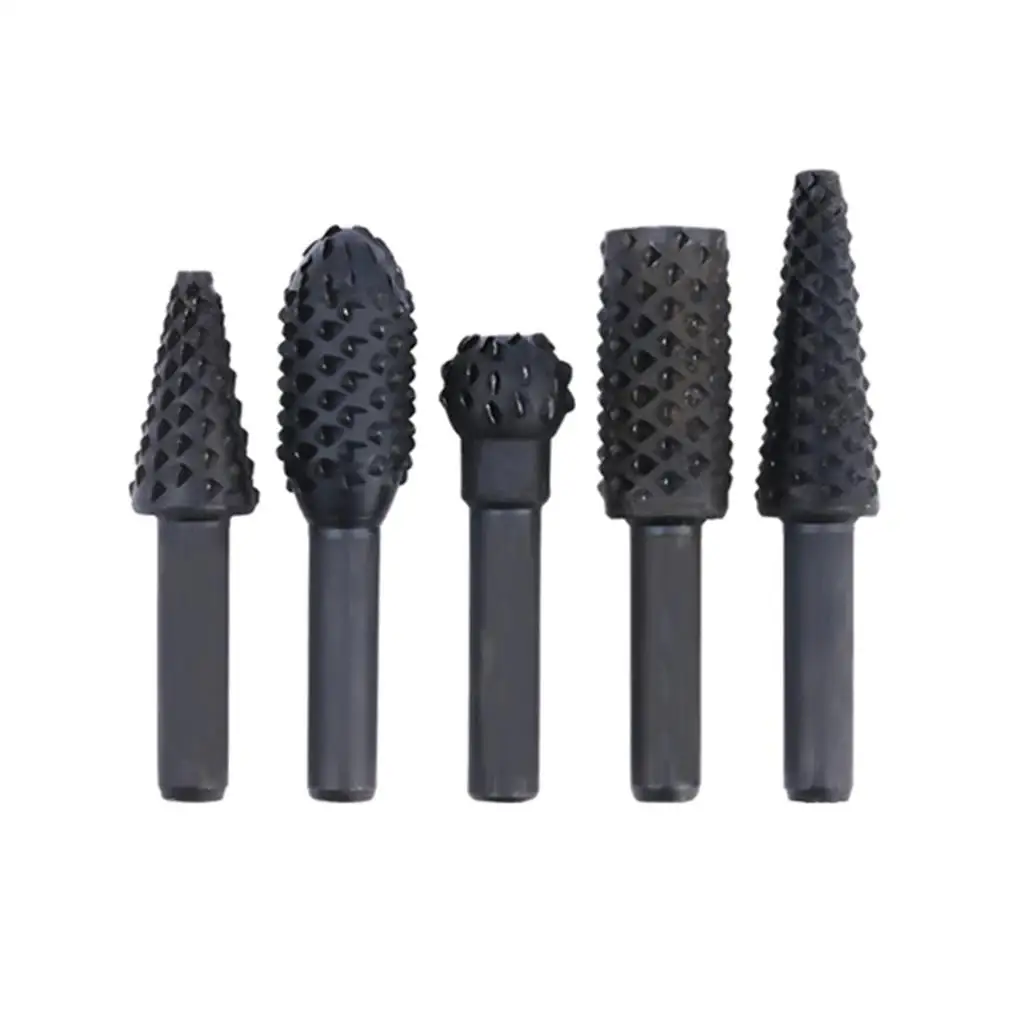 

Woodworking Kit 5pcs Steel Rotary File Power Tools Revolving File Drill Bit Carving Rasp Wood Rotating Embossed Grinding Head