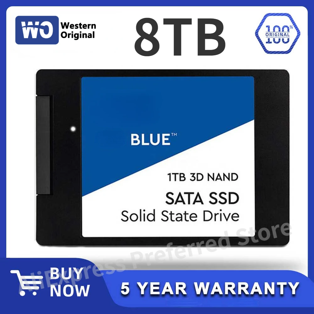 

Western original 2.5" SSD 250G 500GB 1T 2T 4T Blue SA510 SATA III Internal Solid State Drive Up to 560 MB/s For Desktop Laptop