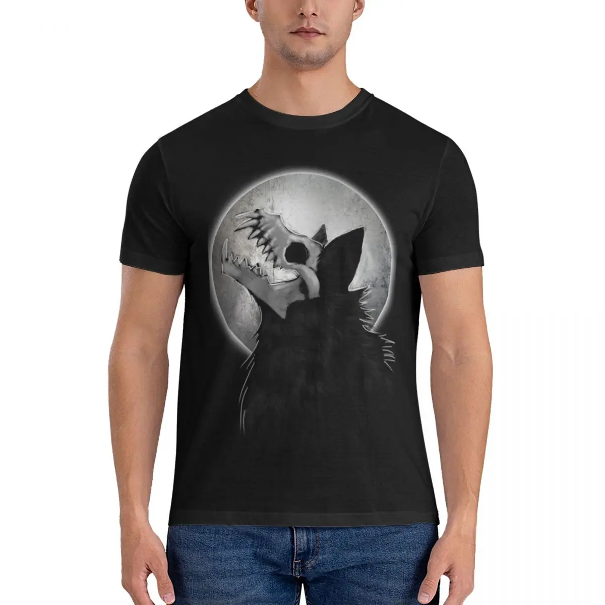 

Skull Wolf Howl Essential T-Shirt men graphic t shirts Short sleeve tee men quick drying shirt