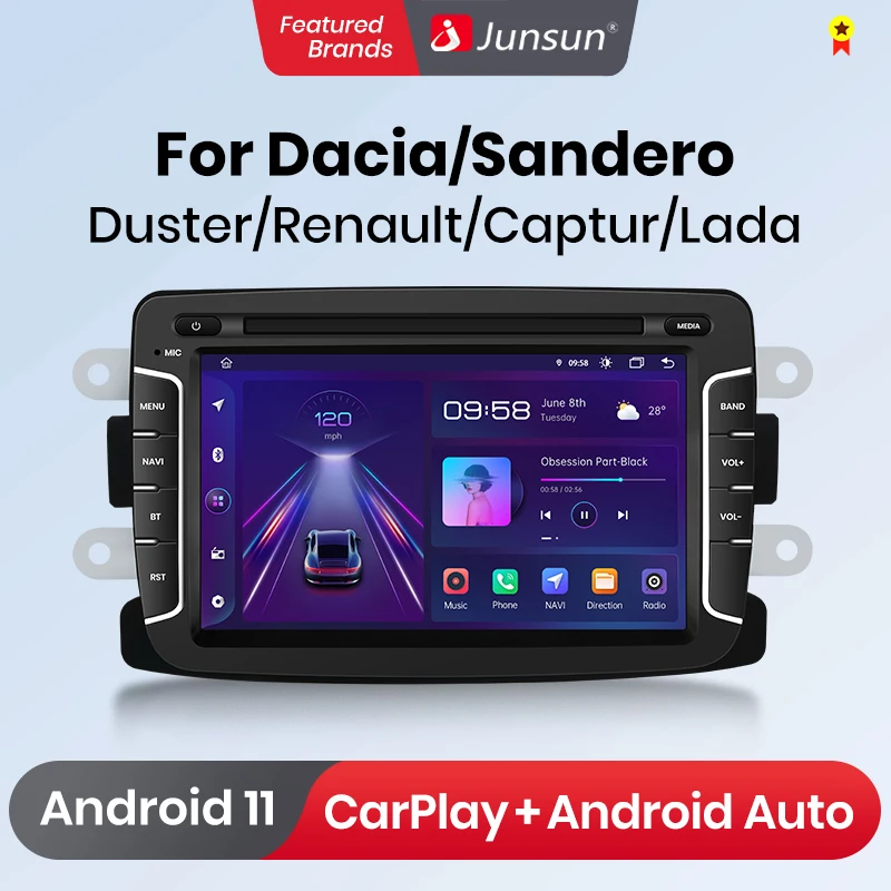 

Junsun AI Голосовое CarPlay Автомагнитола Магнитола Мультимедиа автомобиля для Renault dacia duster Sandero Captur Xray Logan 2 Android auto RDS GPS трекер навигатор нет 2 DIN андройд Аудио Автомагнитолы