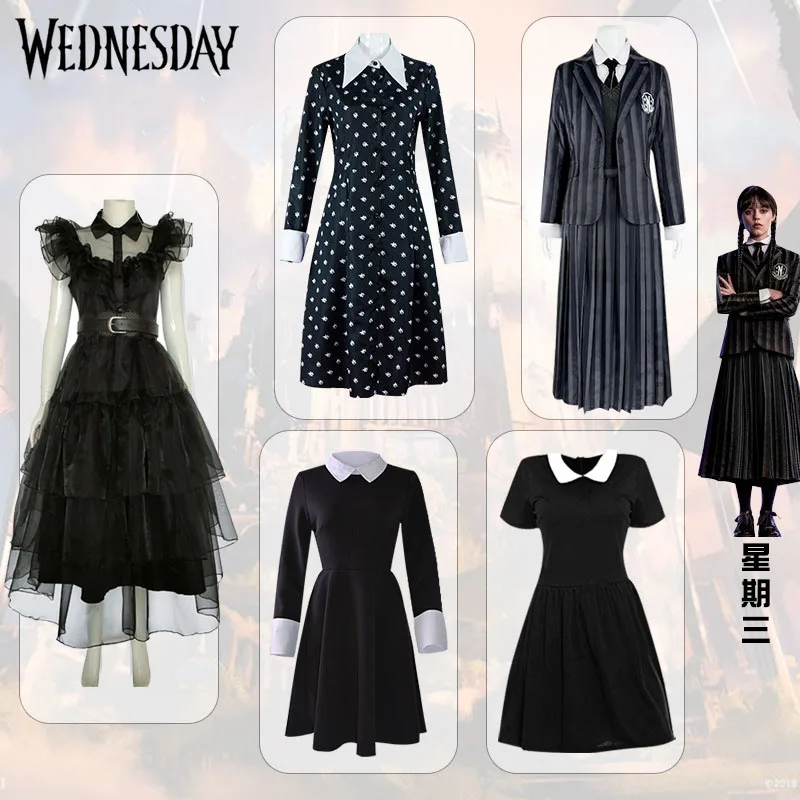 Wednesday Addams Cosplay Costume Wednesday School Uniforms Nevermore Academy School Clothes Black Dress Outfit Halloween Costume
Wednesday Addams Cosplay Costume Wednesday School Uniforms Nevermore Academy School Clothes Black Dress Outfit Halloween Costume