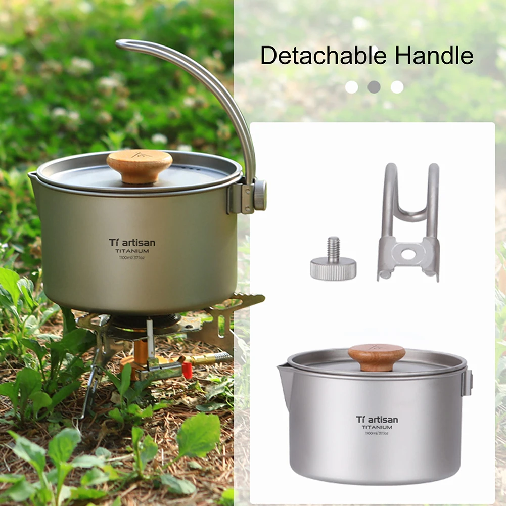 1pc Camping Pot With Storage Sack 1.1L Titanium Bushcraft Hanging Pot Detachable Handle For Hiking Backpacking Outdoor Tableware
1pc Camping Pot With Storage Sack 1.1L Titanium Bushcraft Hanging Pot Detachable Handle For Hiking Backpacking Outdoor Tableware