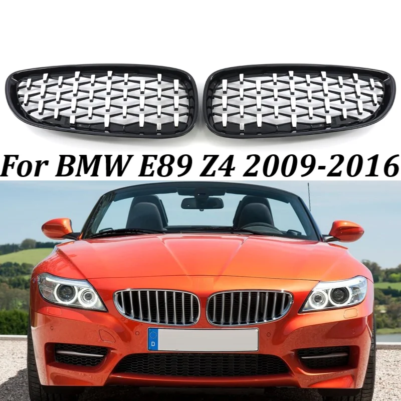 

1 Pair Latest Style Car Front Bumper Diamond Style Kidney Grille Replacement Racing Grilles Accessories For BMW E89 Z4 2009-2016