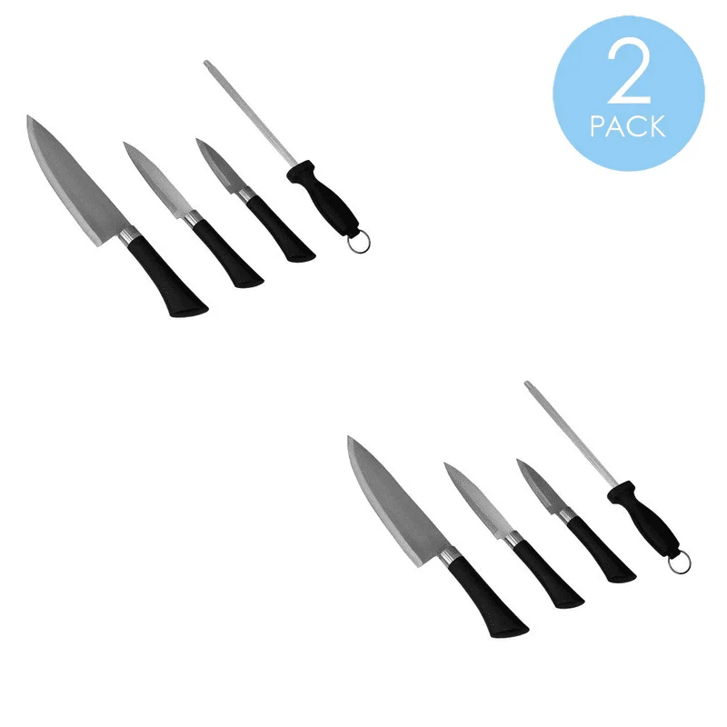 Steel Knife Set with Knife Blade Sharpener, Black Table legs chinese design Utensil for the kitchen Afiacao de faca Whet stone P
Steel Knife Set with Knife Blade Sharpener, Black Table legs chinese design Utensil for the kitchen Afiacao de faca Whet stone P