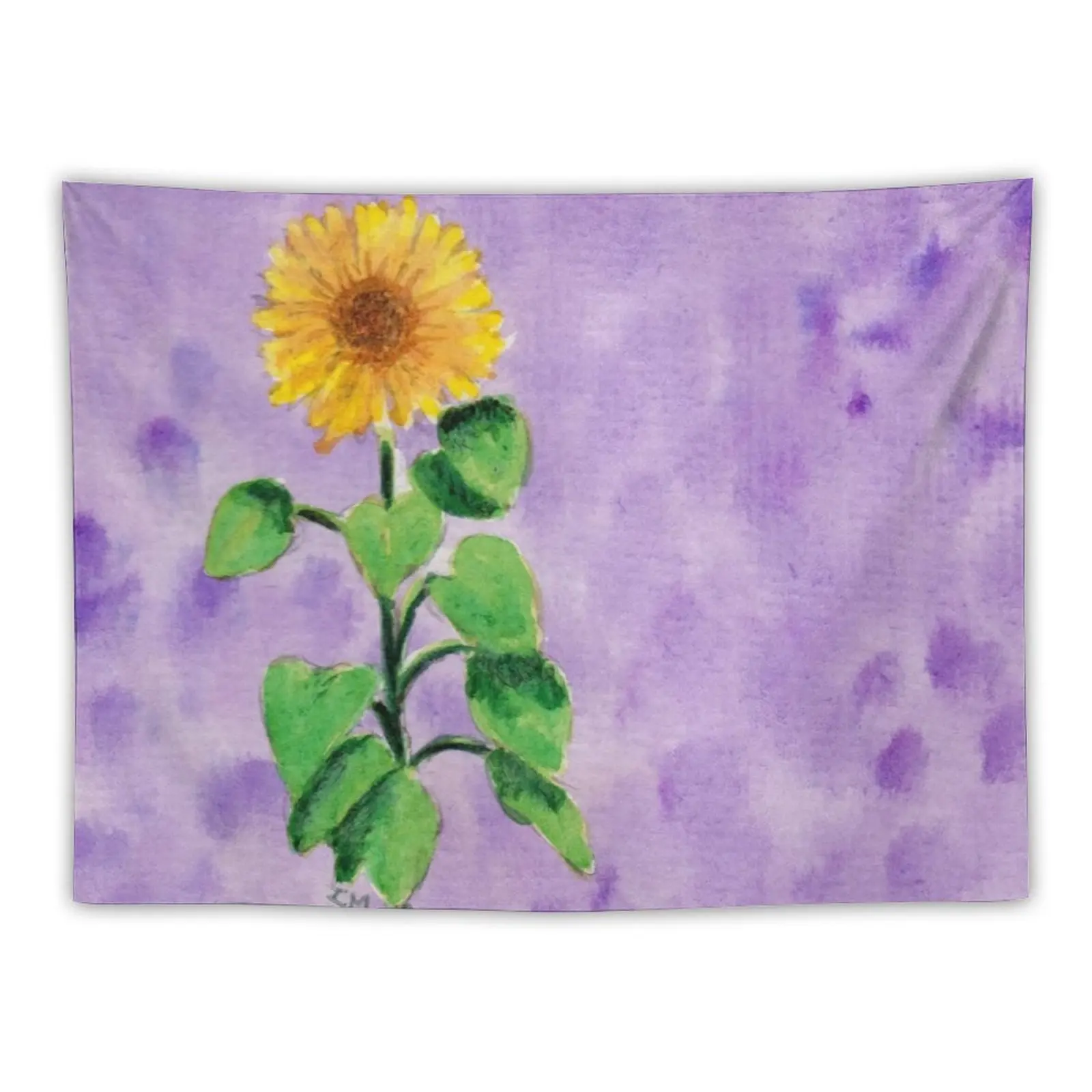 

Sunflower - sun - on purple background Tapestry Room Decor Aesthetic Decoration Wall