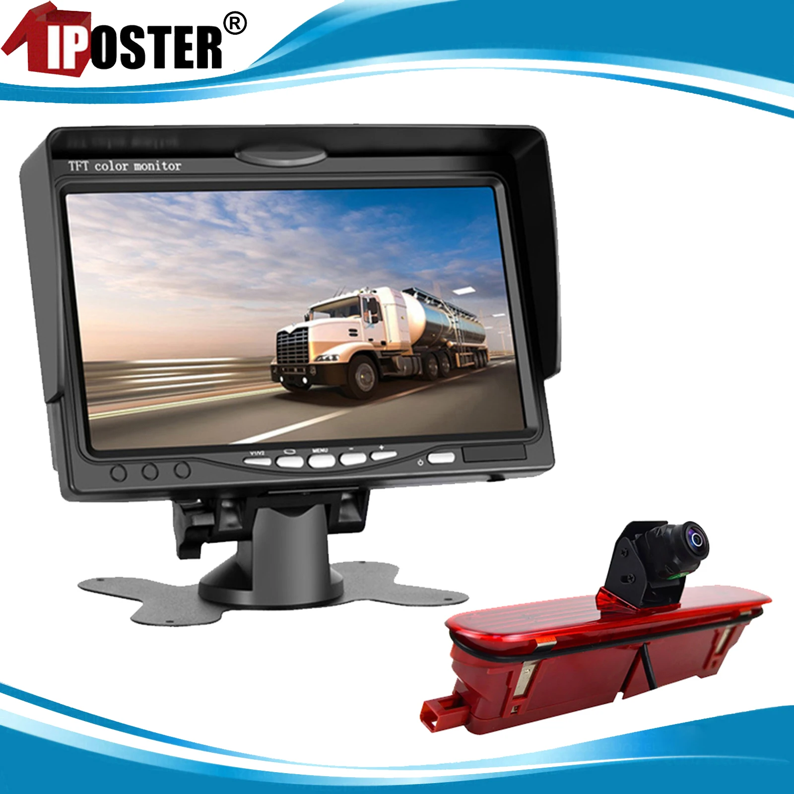 

iPoster 7" Car Monitor AHD 1080P Car Rear View Camera Reversing High Level Brake Waterproof For Fiat Doblo Vauxhall Combo