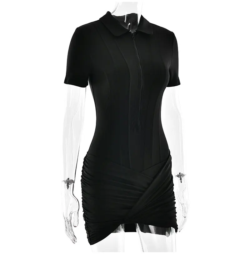 GACVGA Short Sleeve Zipper Sports Bodysuit Women Rompers Summer Casual Draped Ruched Slim Fit Fitness Bodysuits Female 63 Sc9248e5b5a794b8f9ec4e31641a6176b7
