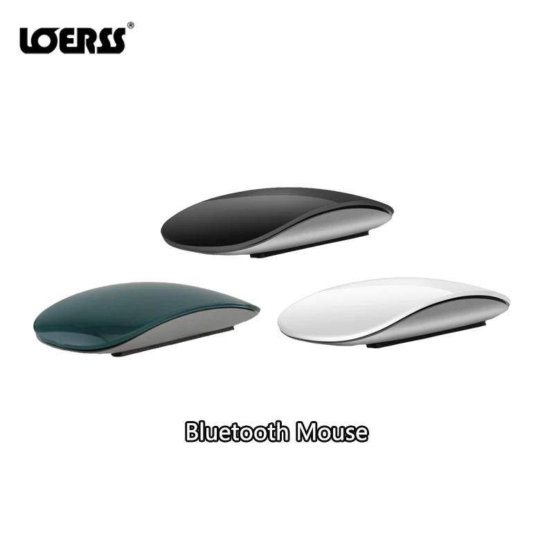 

LOERSS Bluetooth Wireless Mouse Rechargeable 2.4GHz USB Touch Mouse Mute Ultra-thin Gaming Magic Mouse for Laptop iPad Macbook