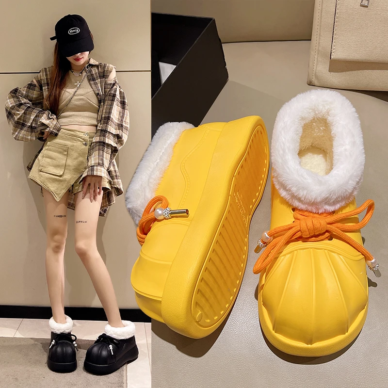 Platform Fashion Rain Boots Round Toe Soft Comfortable Woman Cross Lace-up Low Heel Winter Ankle for Women
Platform Fashion Rain Boots Round Toe Soft Comfortable Woman Cross Lace-up Low Heel Winter Ankle for Women