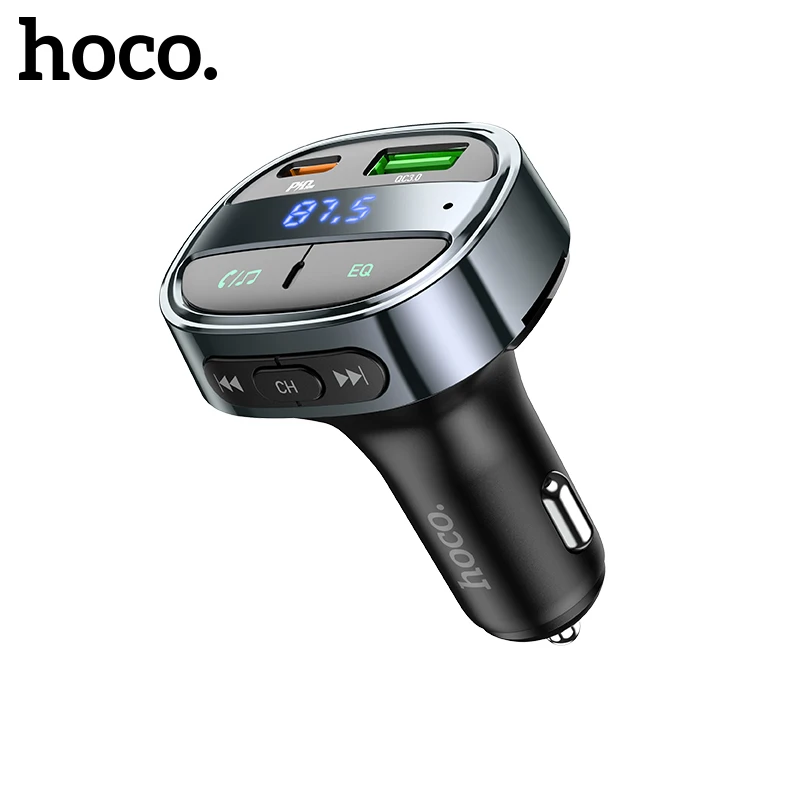 

Hoco PD30W QC3.0 In Car Wireless FM Transmitter Bluetooth 5.0 LED Display in Car Charger Handsfree Audio Receiver Quick Charger