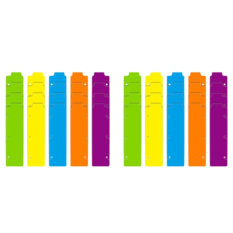 

40 Pieces Snap-In Plastic Bookmark Mini Binder Dividers Snap In Bookmark For Planner Multicolor Plastic Bookmark