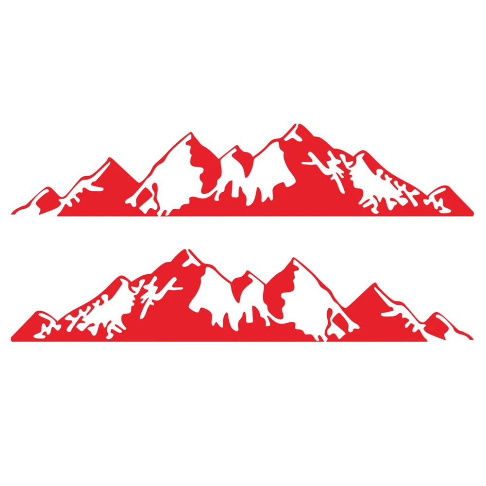 

DECAL Campers RVs Mountain Vinyl Decal Stickers Red 190*38cm 2PCS/1 Set For Campers Kayak Vans SUV Car Door Decals