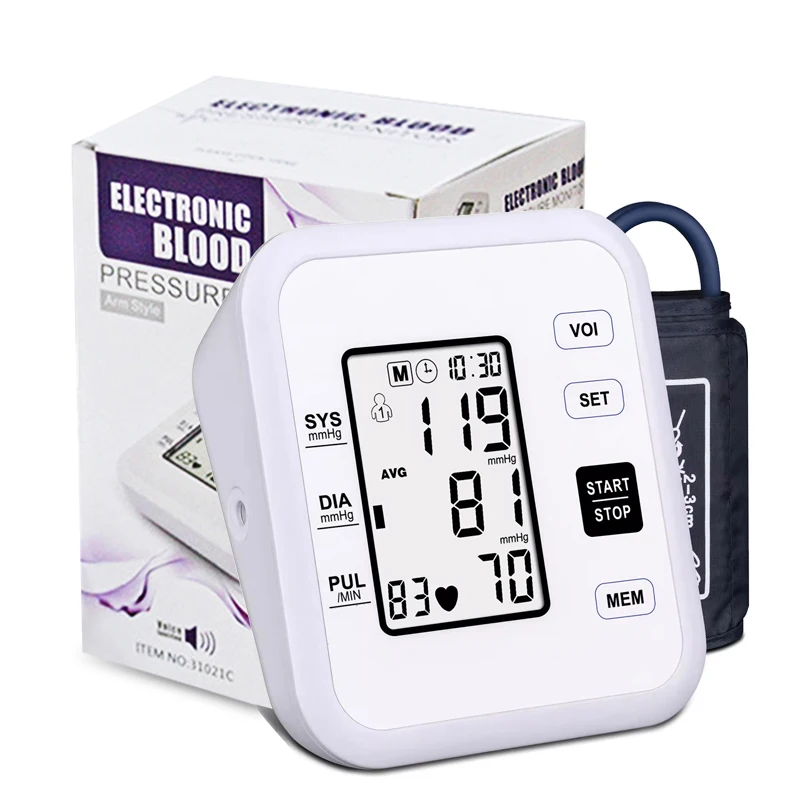 

Medical Household Digital Upper Arm Cuff BP Blood Pressure Pulse Heart Rate Manometer Meter Portable Sphygmomanometer Monitor