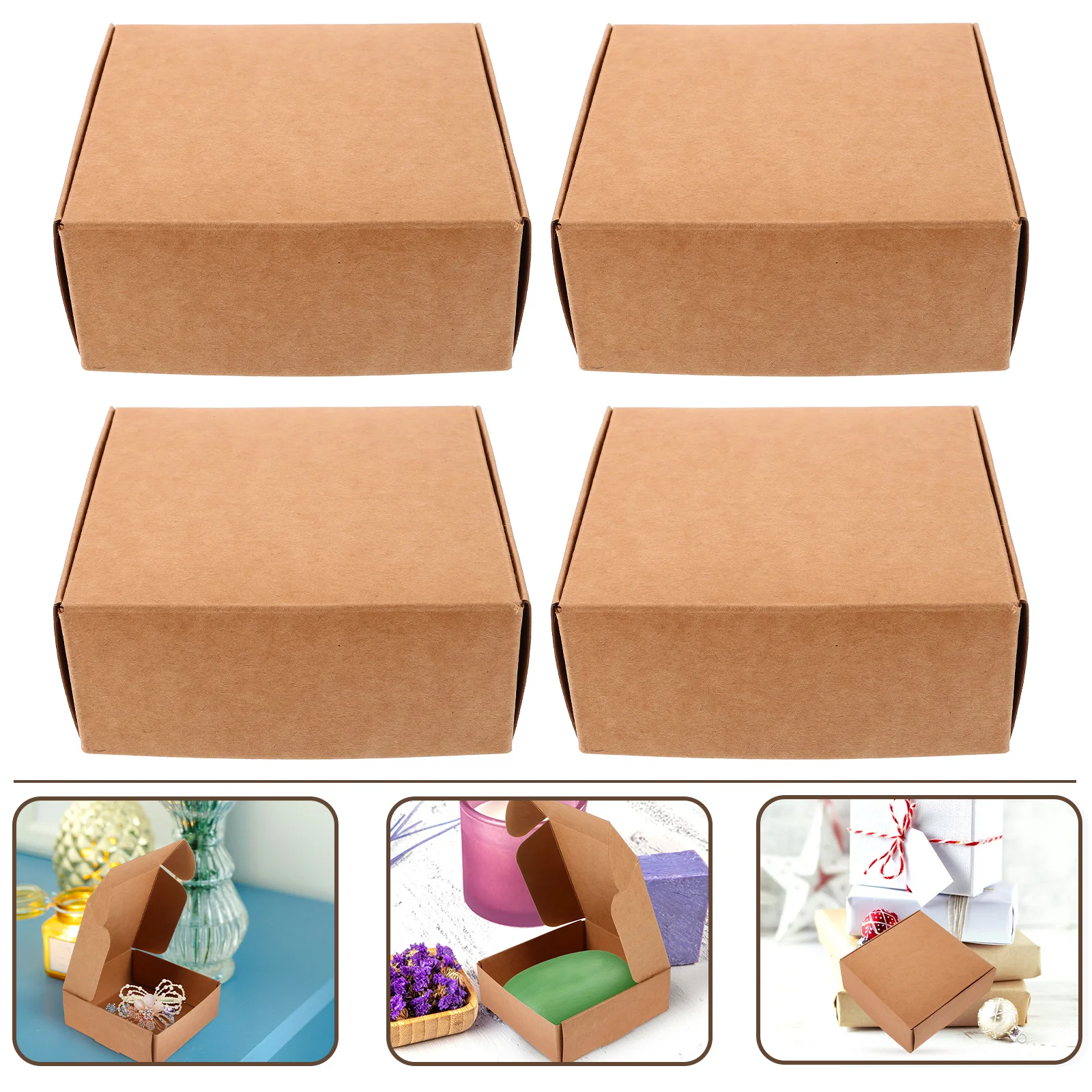 

20 Pcs Kraft Paper Box Party Gift Case Packing Handmade Soap Container Packaging for Making Wrappers Homemade Vellum