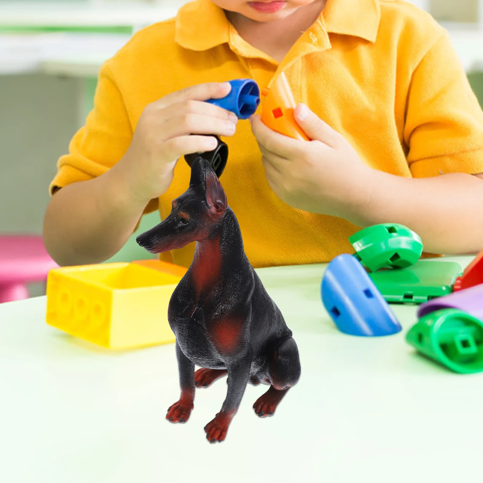 Simulation Doberman Pinscher Model Decoration Kid Room Desktop Dog Animal Kids' Décor Figures Plastic Figurine 
Simulation Doberman Pinscher Model Decoration Kid Room Desktop Dog Animal Kids' Décor Figures Plastic Figurine